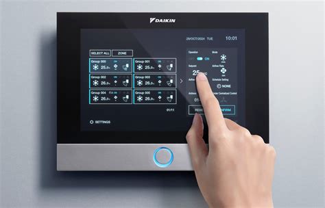 Interface de l'application Daikin Residential Controller