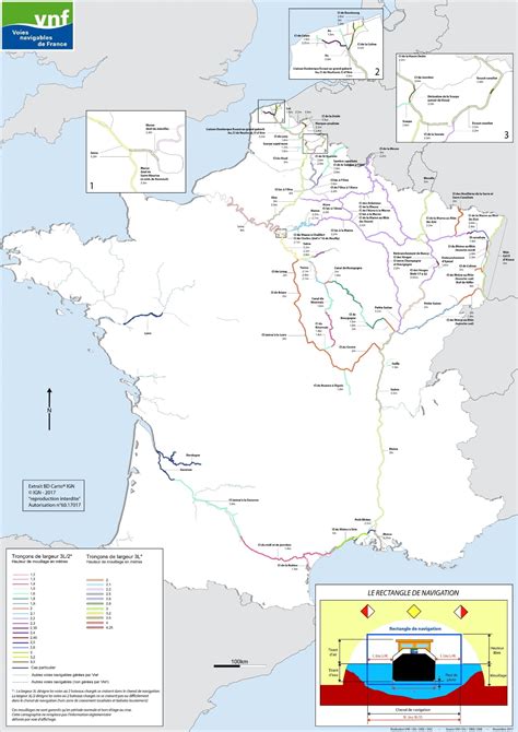 Carte des principaux plans d'eau navigables en France