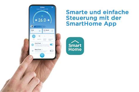 Interface de l'application Midea SmartHome pour le contrôle du climatiseur