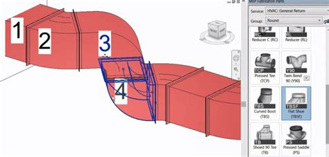 Représentation graphique de l'isolation d'une gaine de ventilation dans Revit