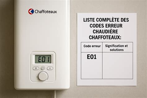 Afficheur de chaudière Chaffoteaux avec un code d'erreur