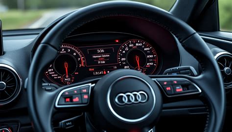 Tableau de bord d'une Audi A3 montrant l'aiguille de température
