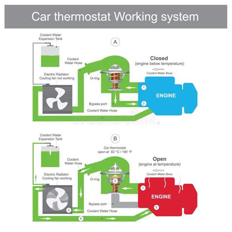 Diagramme de fonctionnement d'un thermostat de voiture