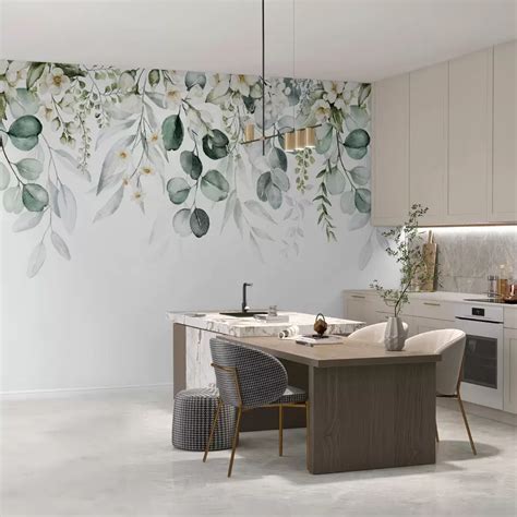 Papier peint vinyle lessivable dans une cuisine moderne