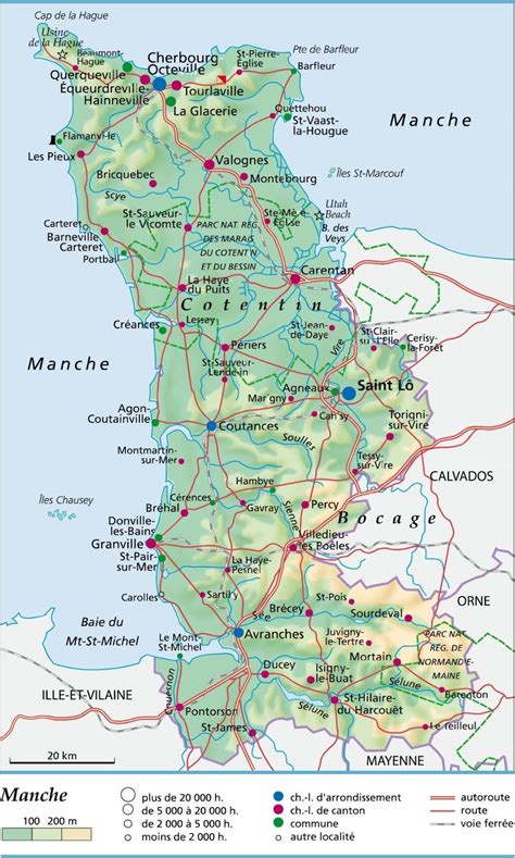 Carte du département de la Manche