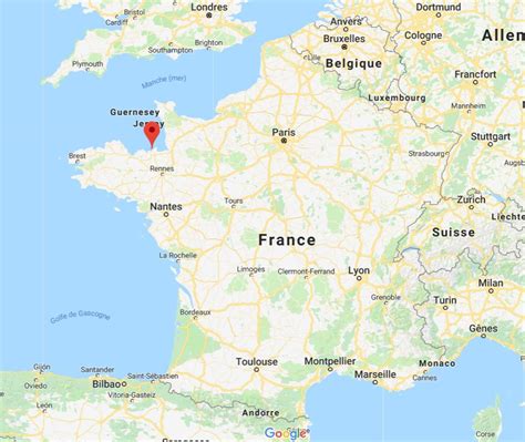 Carte de la Bretagne avec Saint-Malo mis en évidence