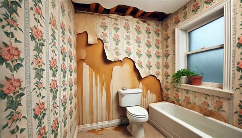 Photo de papier peint décollé à cause de l'humidité