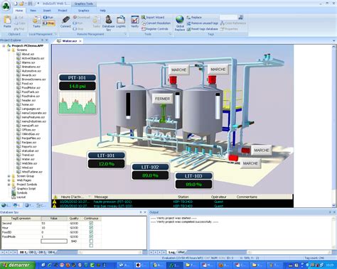 Interface graphique d'un logiciel de supervision de bâtiment
