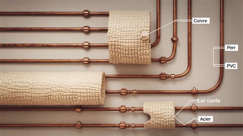 Schéma d'un tuyau de chauffage isolé