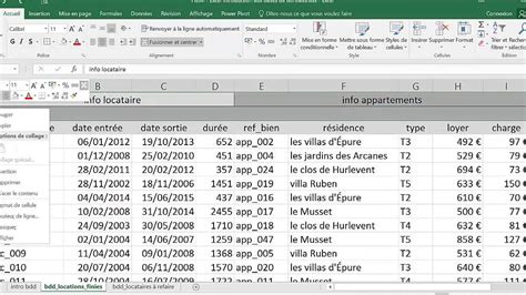 Capture d'écran d'un tableur Excel montrant des données de température et de profondeur, avec un graphique de régression