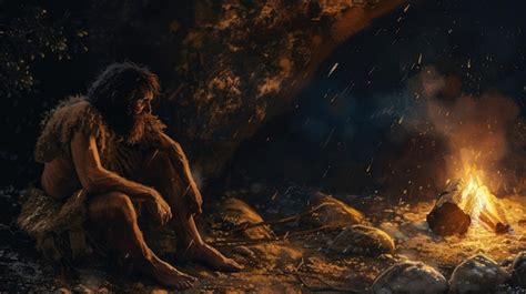 Représentation d'un foyer préhistorique
