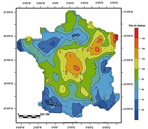 Carte du potentiel géothermique en France