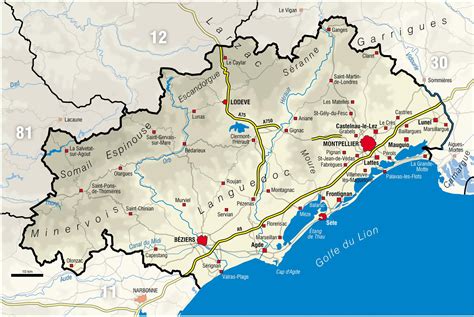 Carte de l'Hérault et du Gard mettant en évidence les zones d'intervention des entreprises