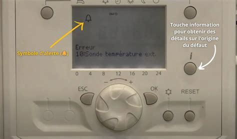 Panneau de contrôle d'une pompe à chaleur avec un code erreur