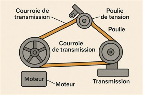 Schéma de la courroie d'accessoires d'un moteur V8