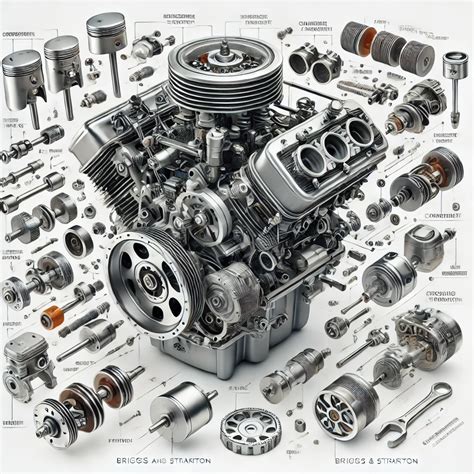 Vue éclatée d'un moteur V8 avec indication des poulies pour la courroie d'accessoires