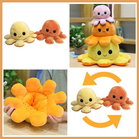 Une sélection de peluches tortues réversibles de différentes couleurs