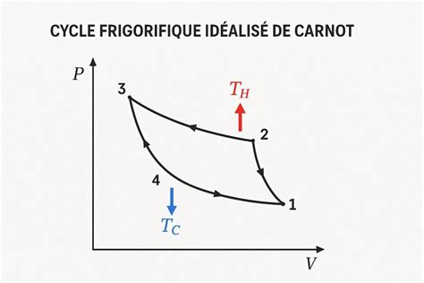 Schéma simplifié d'un cycle de Carnot