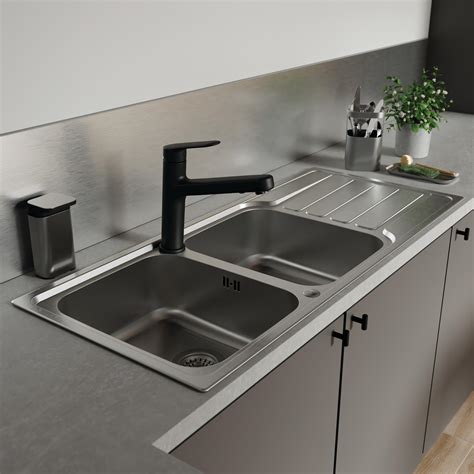 Plan de travail de cuisine avec un évier encastrable réversible