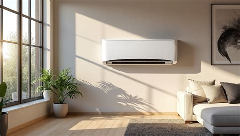 Exemple d'un intérieur moderne avec un climatiseur mural discret