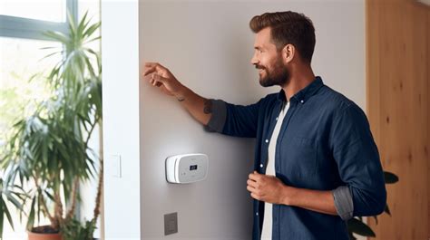 Un chauffagiste installe un thermostat connecté