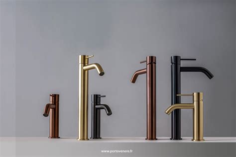 Exemple de robinetterie avec finition or brossé mat PVD