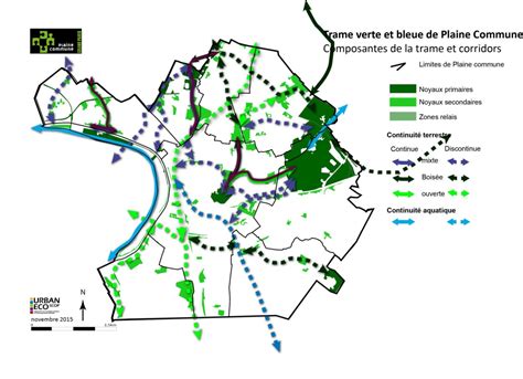 Carte représentant une Trame Verte et Bleue