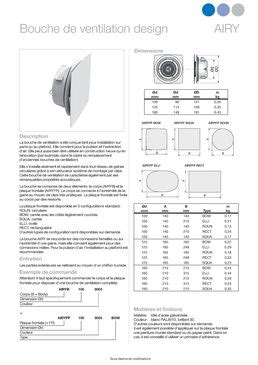 Schéma d'une bouche d'extraction d'air