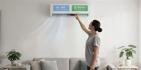 Infographie comparant les modes Cool, Dry et Fan d'un climatiseur