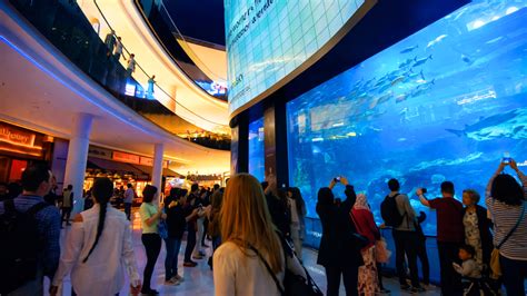 Intérieur du Dubai Mall avec l'aquarium