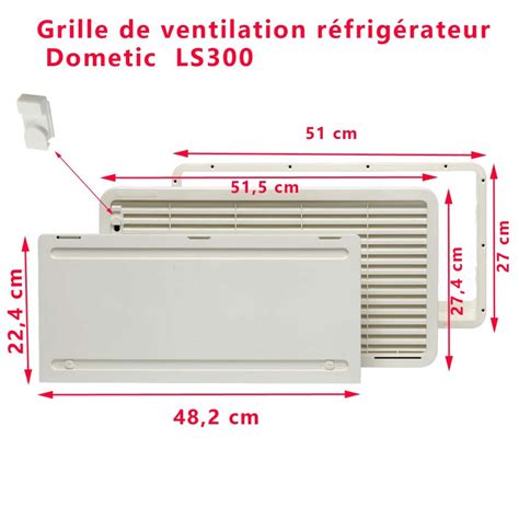 Vue rapprochée d'une grille d'aération Dometic LS300 sur un camping-car