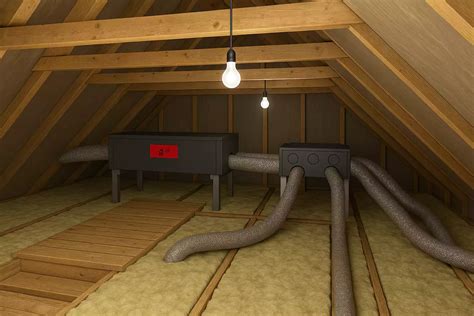 Emplacement typique du caisson moteur de VMC dans les combles