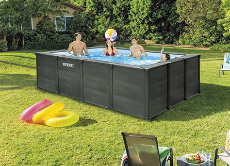 Piscine hors sol Intex Graphite rectangulaire