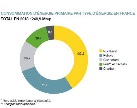 Répartition des énergies de chauffage en France par type de logement