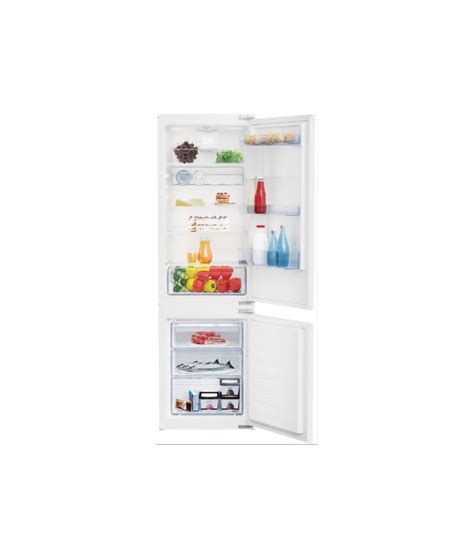 Intérieur d'un réfrigérateur Beko avec clayettes en verre et bac à légumes