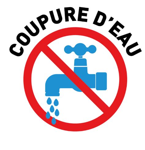 Illustration d'une coupure d'eau avec débit résiduel