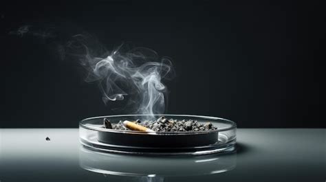 Fumée de cigarette s'échappant d'un cendrier