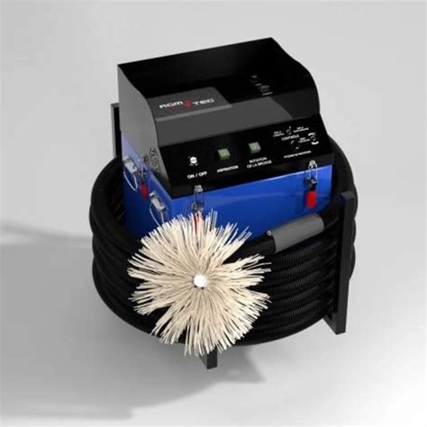 Image d'une machine de nettoyage de conduits VMC avec brosse rotative