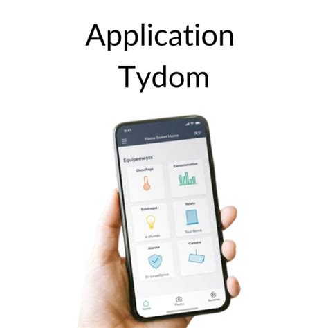 Illustration d'une application mobile Tydom affichant le contrôle de plusieurs zones de chauffage