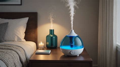 Image d'un humidificateur à ultrasons produisant un brouillard fin