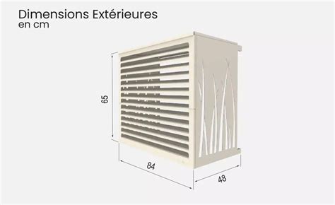 Schéma illustrant les différentes dimensions des caches DECOAirco