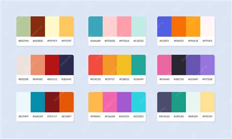 Palette de couleurs pour pieuvres réversibles