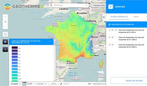 Carte interactive du potentiel géothermique