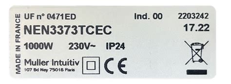 Étiquette de numéro de série sur un radiateur