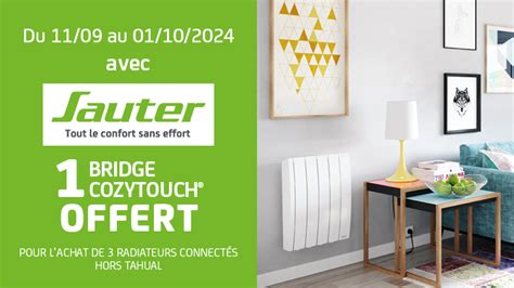 Écran d'accueil d'un radiateur Sauter