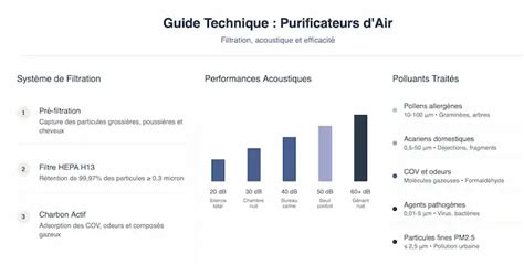 Infographie comparant les polluants capturés par un purificateur Dyson