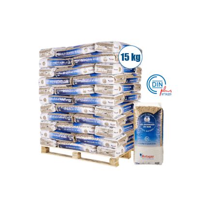 Un sac de granulés de bois avec une certification