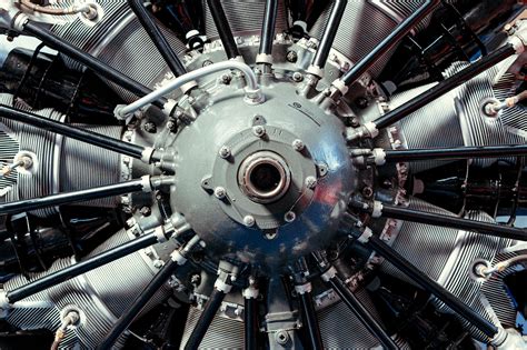 Photographie d'un moteur à explosion en étoile d'avion ancien