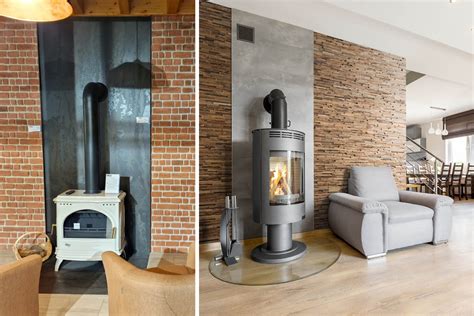 Exemples de matériaux pour habillage mural derrière un poêle à granulés