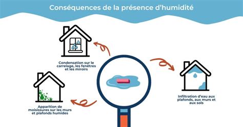 Schéma montrant les effets de l'humidité excessive sur la santé et la maison
